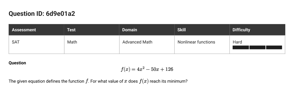 SAT Math question 28, ID 6d9e01a2